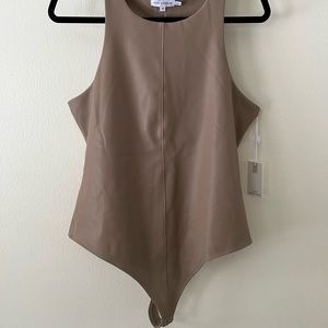 NWT Good American Faux Leather Bodysuit